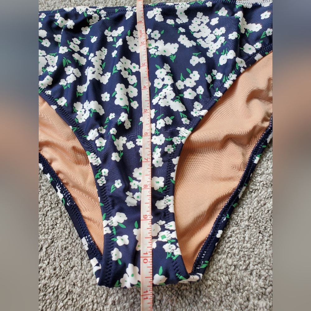 J.Crew plus floral high cut bikini bottoms, 2XL, blue/ White - Picture 8 of 10